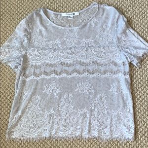 Silver see through top